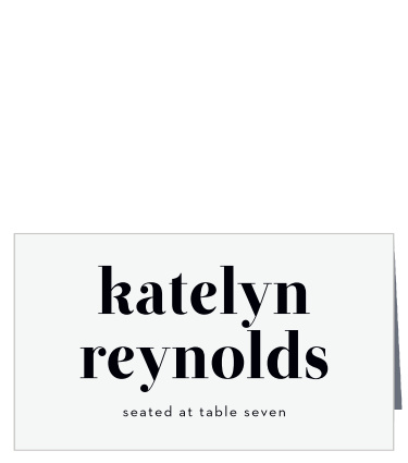 With a black and white design that optimizes readability, our Chic Editorial Wedding Place Cards are perfect for your wedding reception.