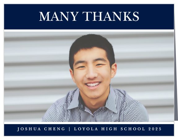 Convey your thanks to your loved ones for their support on your celebration day with our Mod Milestone Graduation Thank You Card. 