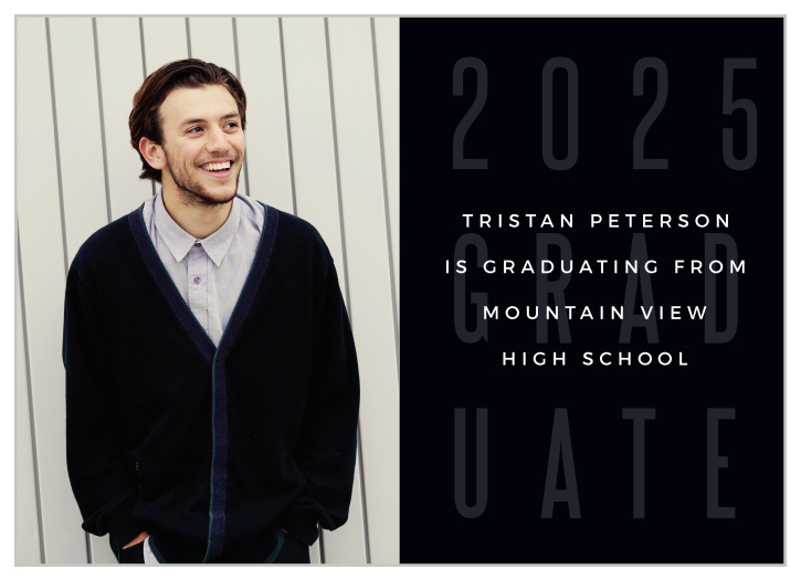 Broadcast your big achievement to your friends and family with our Subtle Grad Graduation Announcements.