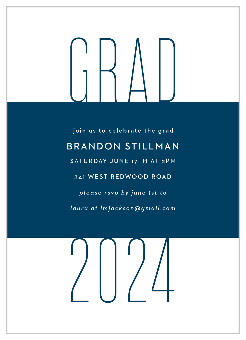 Contemporary Grad Graduation Invitations