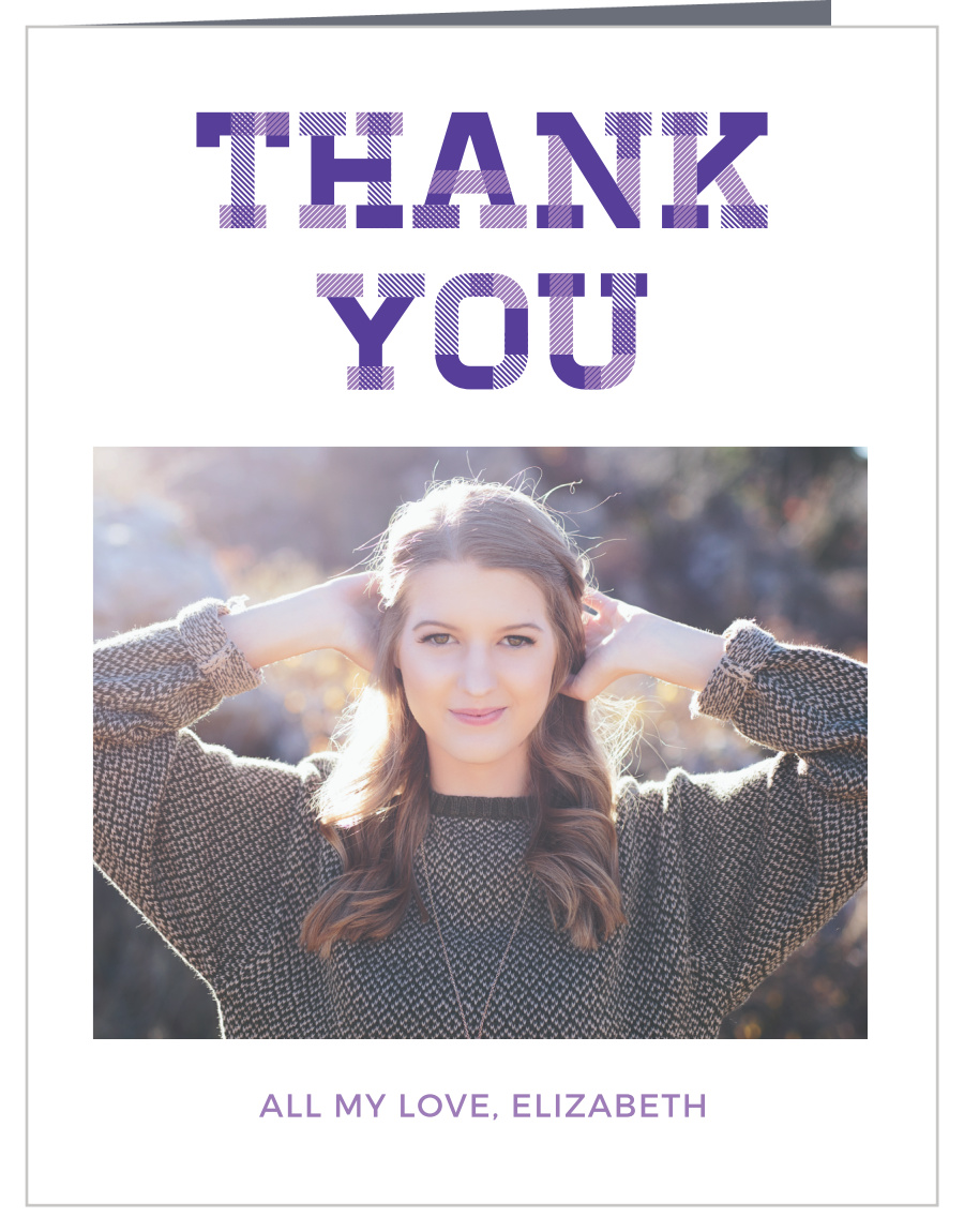 Patterned Sentiment Graduation Thank You Cards
