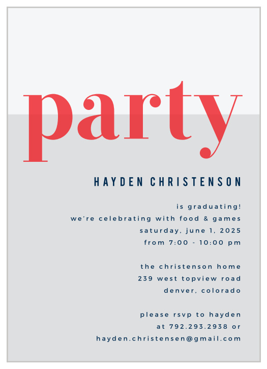 Gather your friends and family around you for your graduation festivities with our Class Pride Graduation Party Invitations.