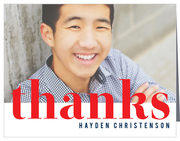 Show your appreciation for the support of your family and friends with our Class Pride Graduation Thank You Card.