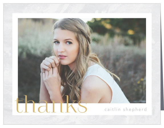 Show your appreciation for the support of your family and friends with our Marbled Photo Graduation Thank You Card!