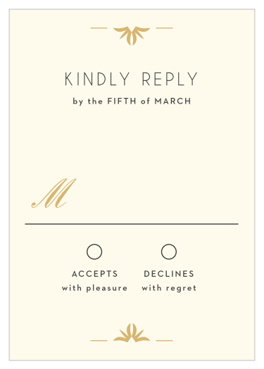 Our MaeMae's Beverly Response Cards are a perfectly elegant way for you and your potential guests to communicate.