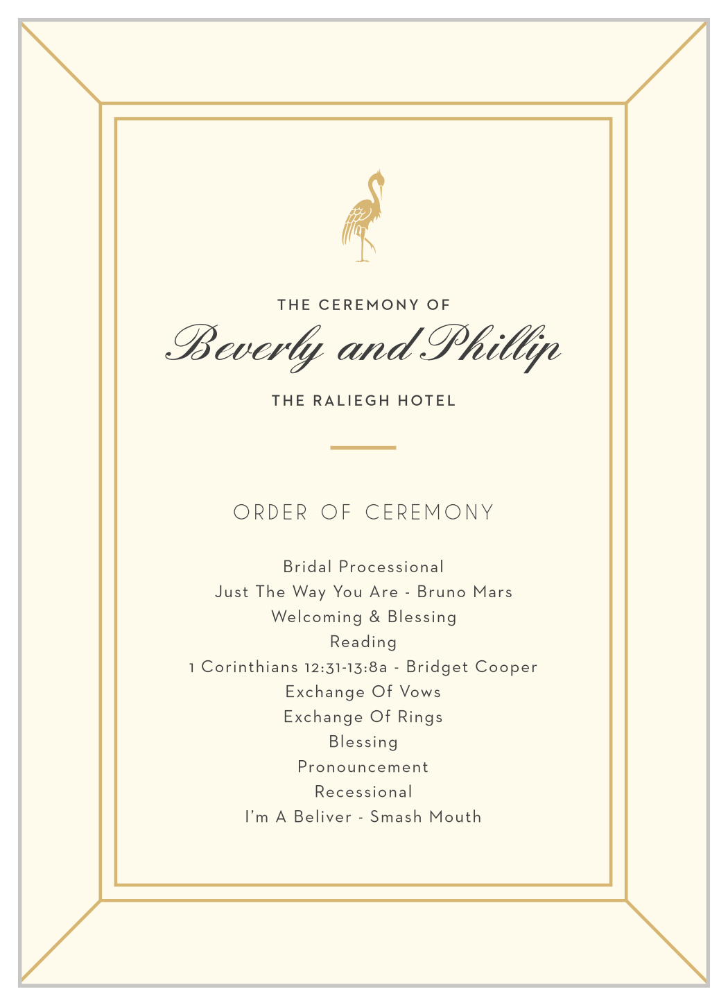 MaeMae's Beverly Wedding Programs