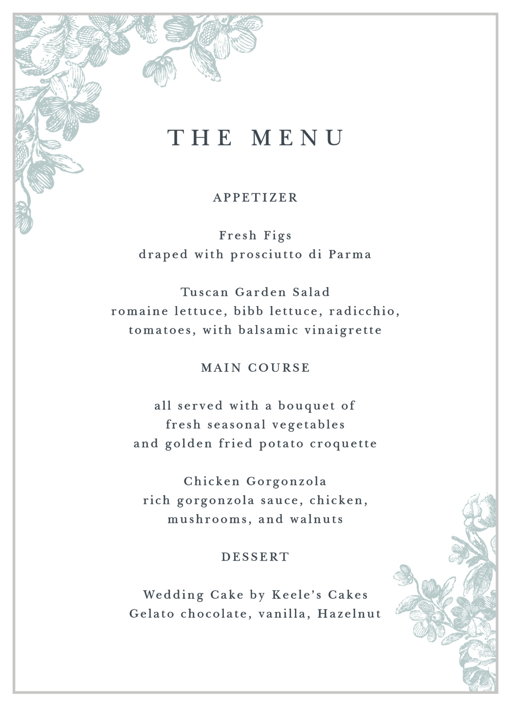 Victorian Square Wedding Menus by Basic Invite