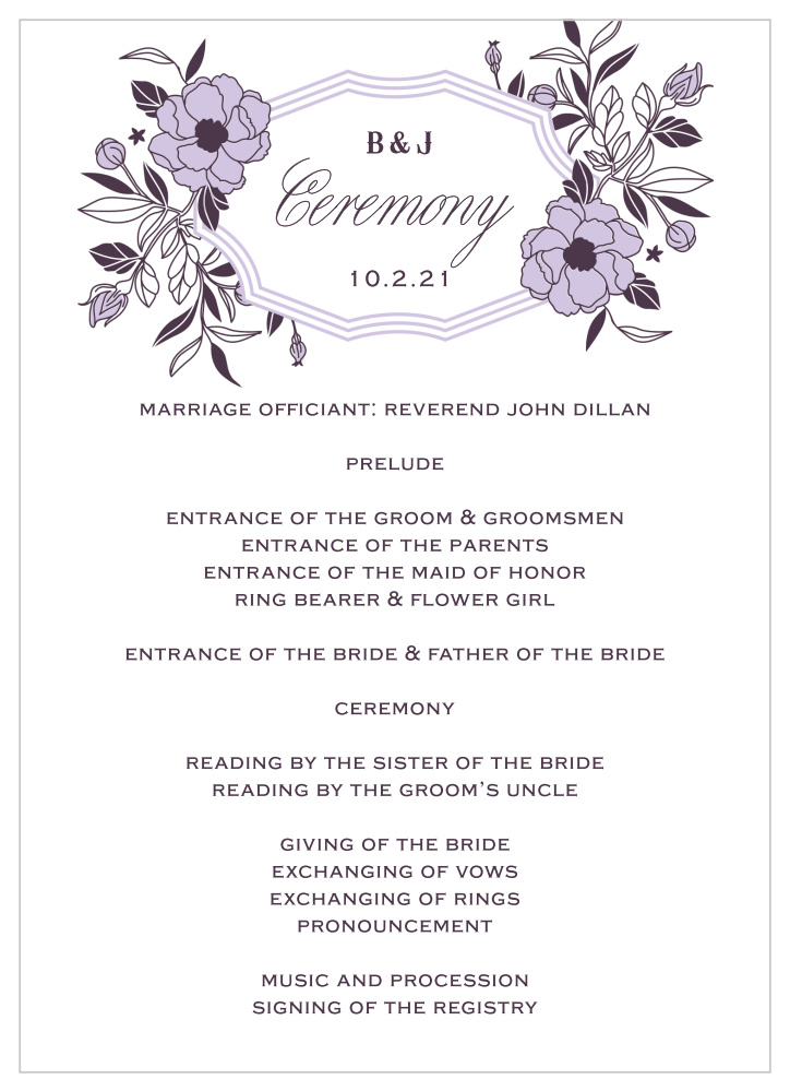 MaeMae's Midge Wedding Programs