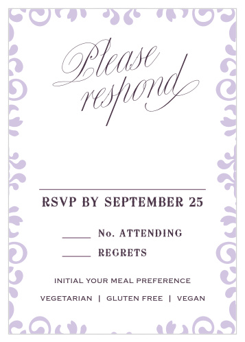 Our MaeMae's Midge Response Cards are a perfect way for you and your potential guests to communicate.