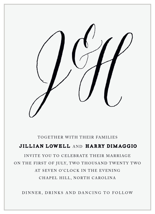 Watch your guest list bloom with the timelessly elegant design of our MaeMae's Jett Wedding Invitations.