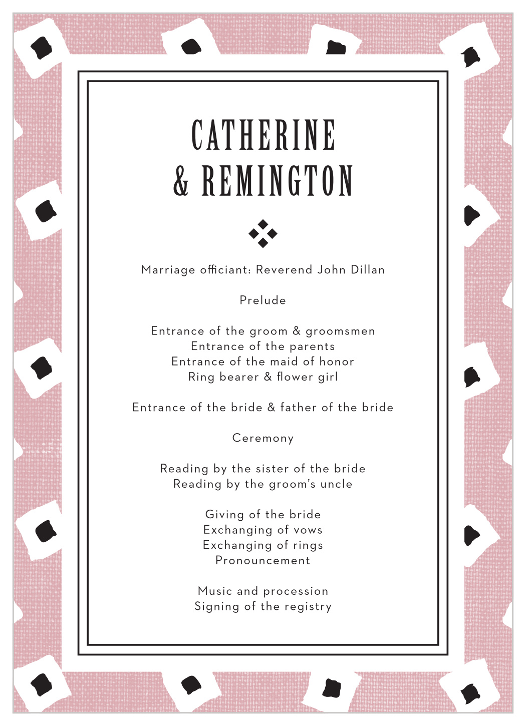MaeMae's Billingsworth Wedding Programs