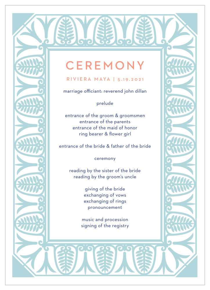 MaeMae's Roxy Wedding Programs