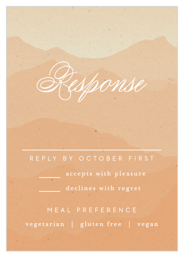 Get a headcount for your wedding with our Majestic Mountains Response Cards.