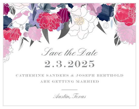 Created by our talented guest designer MaeMae and featuring a striking floral design, these beautiful save-the-date cards will warm the hearts of all your loved ones.