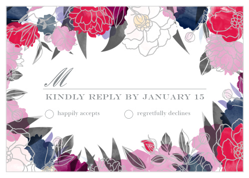 Created by our talented guest designer MaeMae, and featuring an intricate floral design, these beautiful response cards will warm the hearts of all your loved ones.