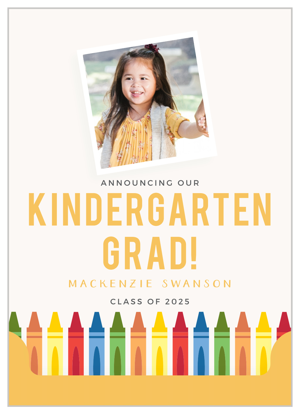 Kindergarten Crayon Graduation Announcements