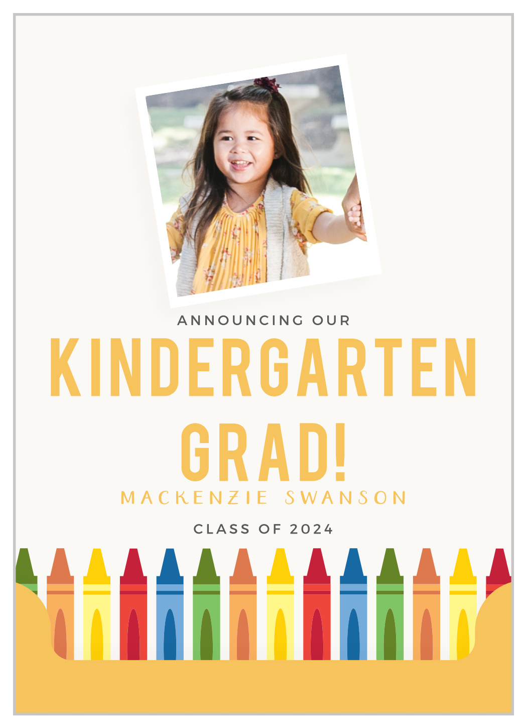 Kindergarten Crayon Graduation Announcements