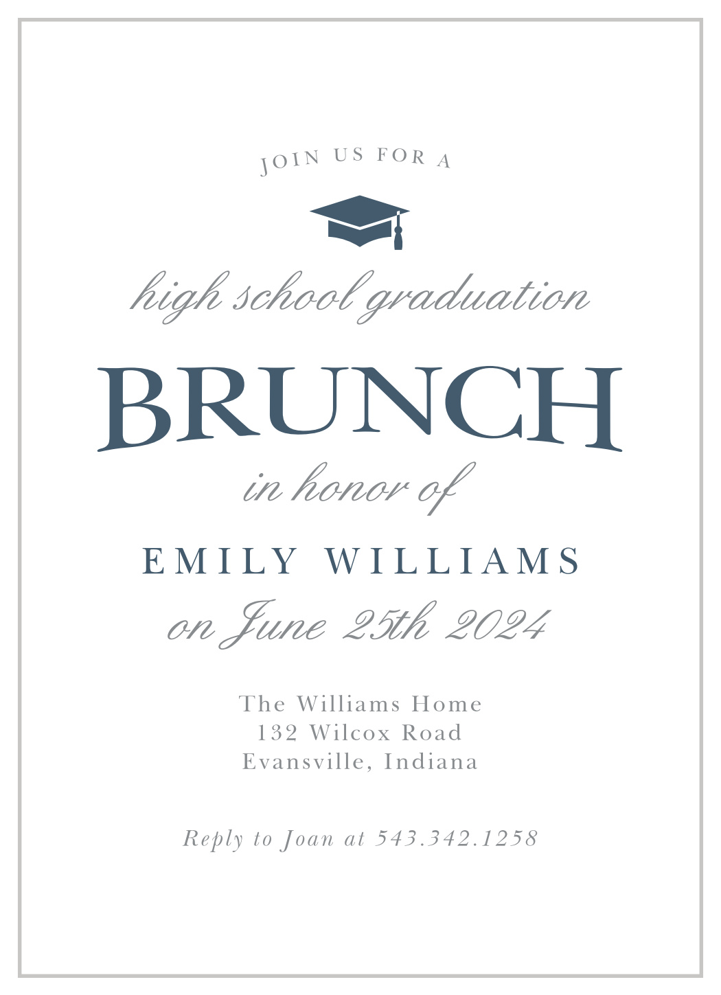 Simple Brunch Graduation Invitations