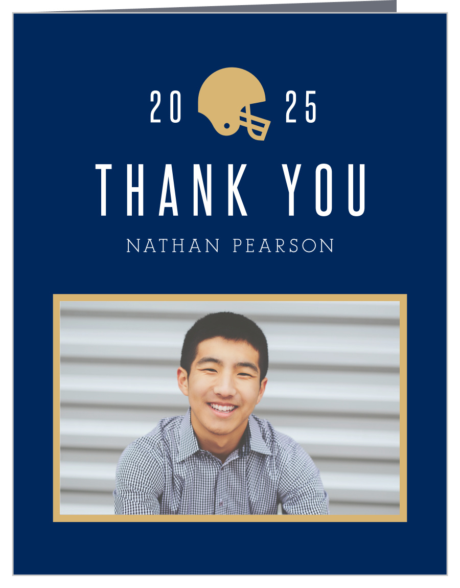 Football Star Graduation Thank You Cards