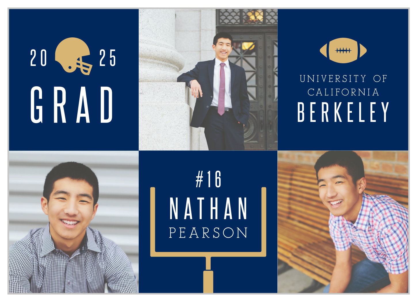 Football Star Graduation Announcements