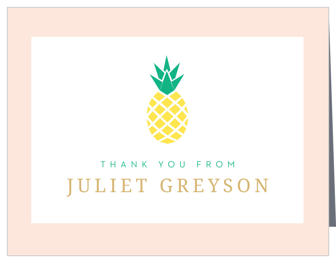 Luau Pineapple Graduation Thank You Cards
