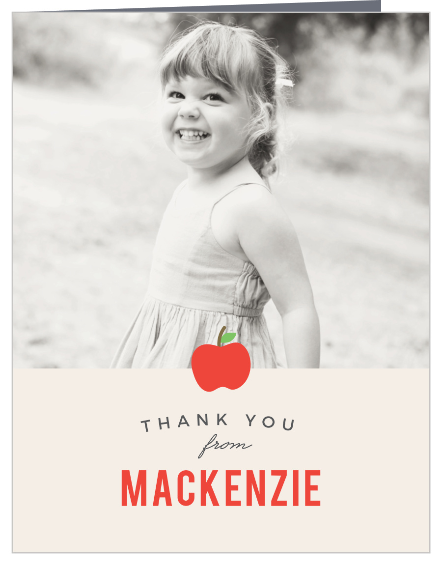 Kindergarten Apple Graduation Thank You Cards