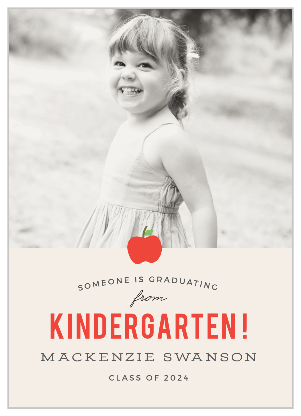 Kindergarten Apple Graduation Announcements