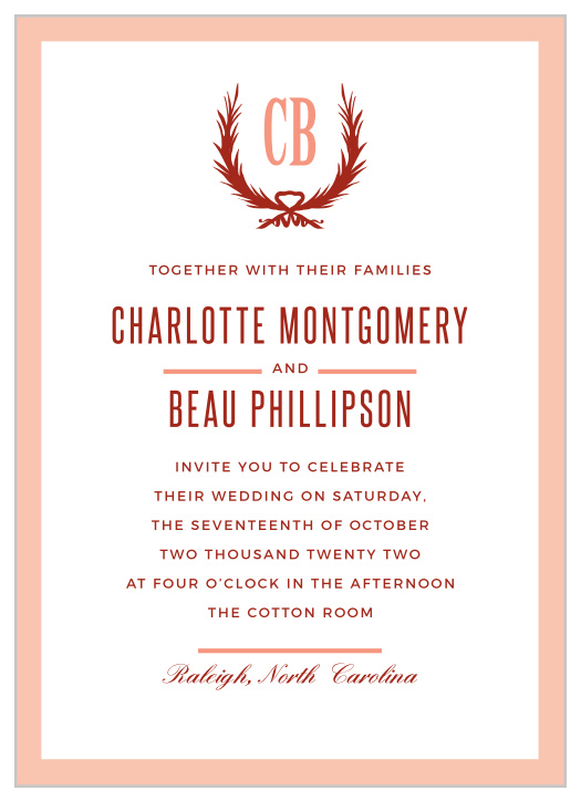 Share every delightful detail of your unforgettable day with our MaeMae's Beau Wedding Invitations.