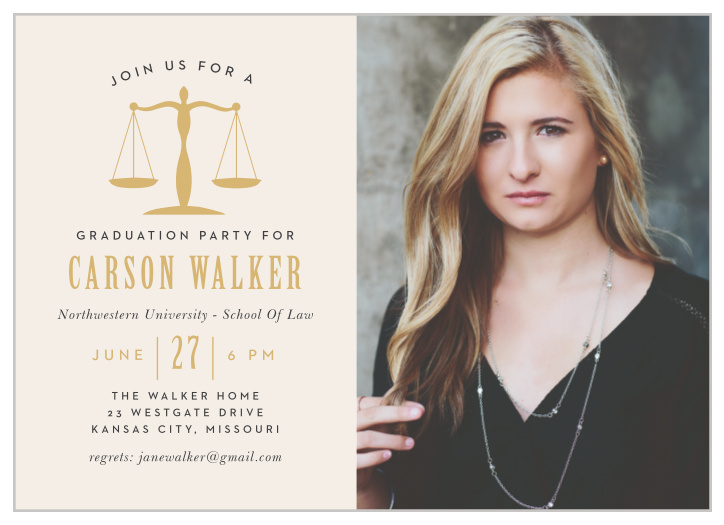 Announce your graduating achievement with family and friends with our Law School Graduation Announcements.