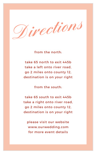 Every line of our beautifully designed MaeMae's Beau Direction Cards leads your guests closer to your wedding venue.