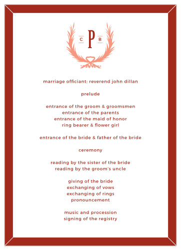 Describe every moment and member of your unforgettable day with the endlessly elegant style of our MaeMae's Beau Wedding Programs.