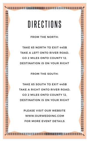 Help guide your family and friends every twist and turn of the way to your venue with our MaeMae's Ralph Direction Cards.