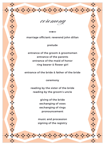 Keep your loved ones updated on what's happening at your wedding with our MaeMae's Ralph Wedding Programs.