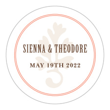 Adorn every decoration and seal every envelope with our lovely MaeMae's Theo Wedding Sticker.