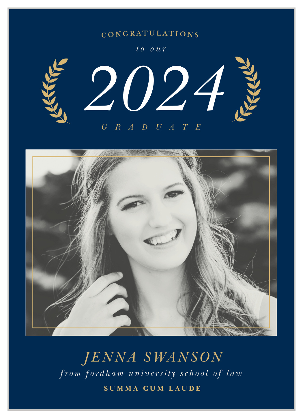 Law School Laurels Graduation Announcements By Basic Invite   Law School Laurels Graduation Announcements Up 2x 