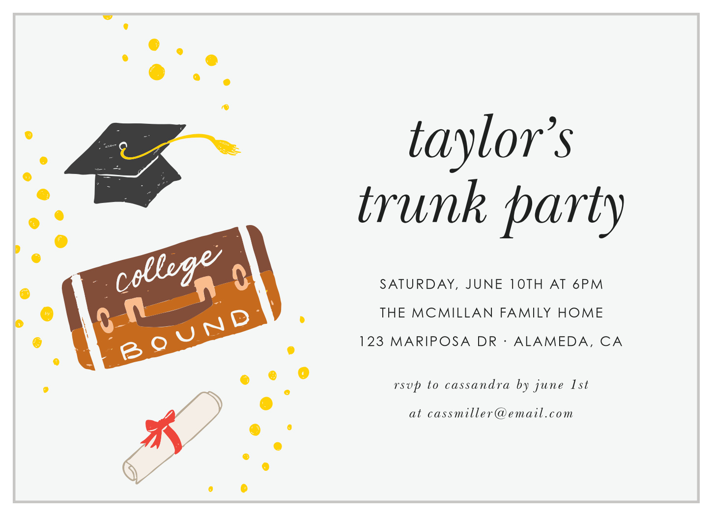 Trunk Celebration Graduation Invitations