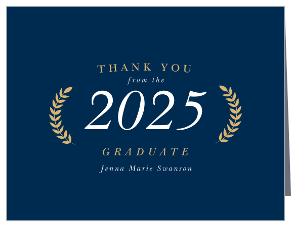 Thank everyone that helped make this big achievement possible with our Law School Laurels Graduation Thank You Card. 