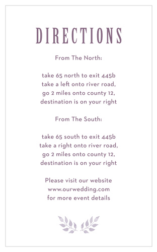 Our MaeMae's Mundy Direction Cards are a perfect way to keep your guests from getting lost.