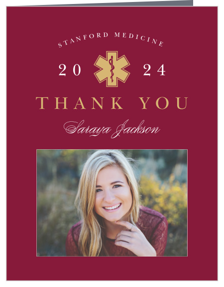 Express every heartwarming sentiment with the glowing design of our EMT Paramedic Graduation Thank You Card.