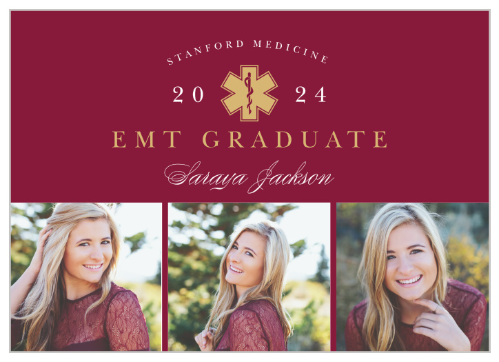 Your loved ones will be as overjoyed to receive our EMT Paramedic Graduation Announcements as you are to customize them!