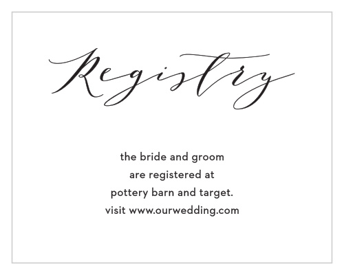 Direct your guests to your wedding wish list with our sleek MaeMae's Maeve Registry Cards.