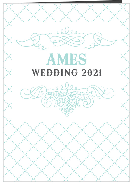 The Dotted Flourish wedding programs are a perfect match to the rest of the Vintage Flourish wedding suite.