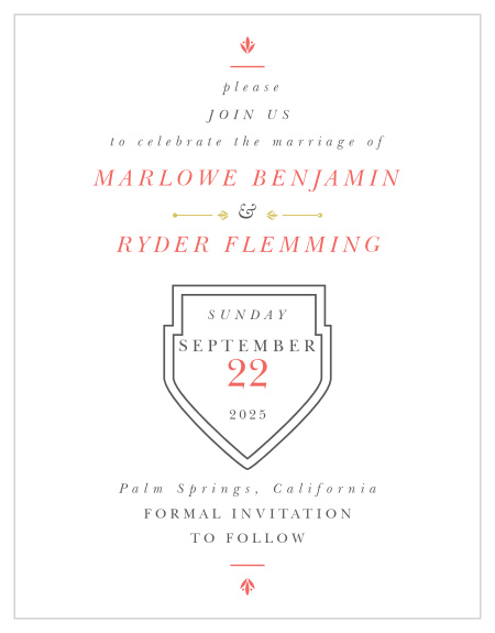 MaeMae's Marlowe Save-the-Date Magnets are the perfect first look at your wedding style and themes.