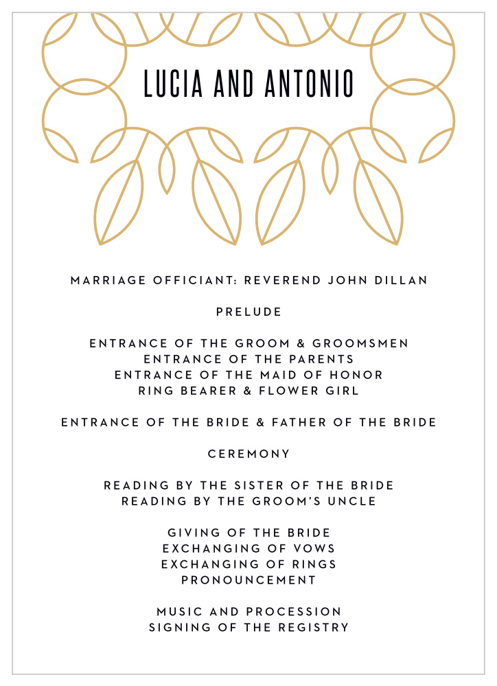 MaeMae's Leo Wedding Programs