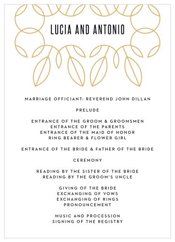 The Leo Wedding Programs, designed by our guest designer MaeMae, are sure to stand out to each of your wedding guests!