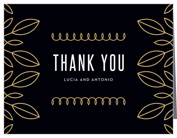 Your wedding wouldn't have been the same without all your friends and family there to support you, so let them know you appreciate them by sending out our guest designer MaeMae's Leo Wedding Thank You Cards!
