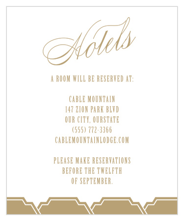 All your out of town guests to feel at ease when they come to town for your wedding with MaeMae's Smith Accommodation Cards.