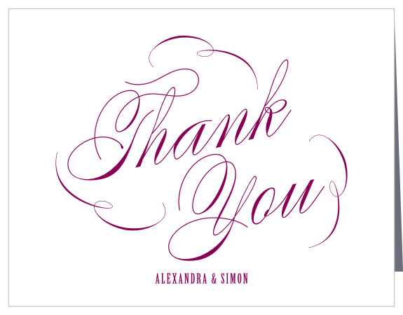 Send your thanks to those who supported you on your big day with MaeMae's Smith Wedding Thank You Cards.