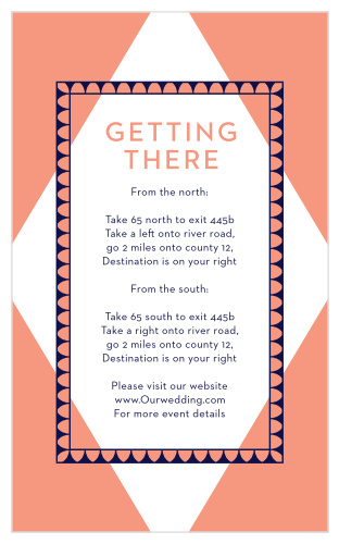 Guide your family and friends through every twist and turn on the way to your wedding venue with our MaeMae's Drake Direction Cards.