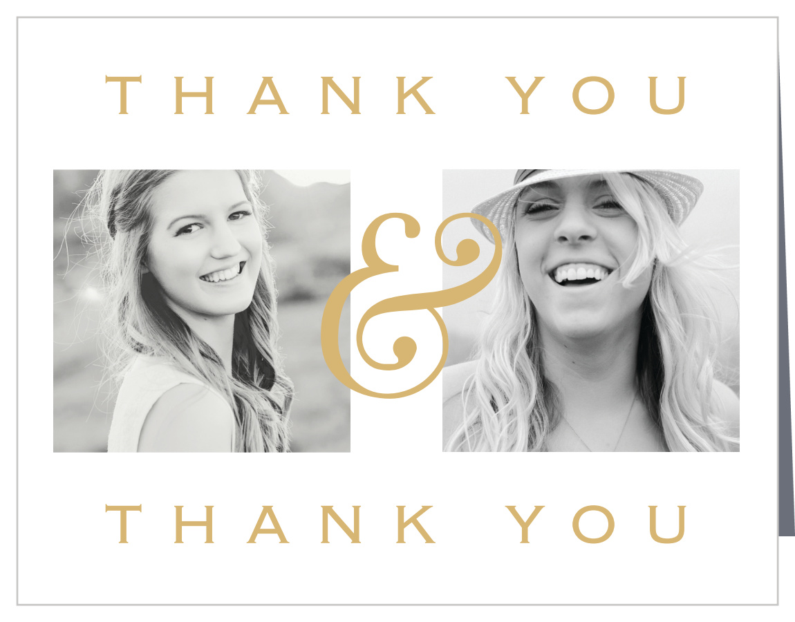 Two Twins Graduation Thank You Cards